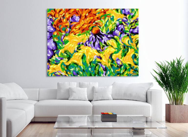 Original Abstract Garden Painting by Bill Stone