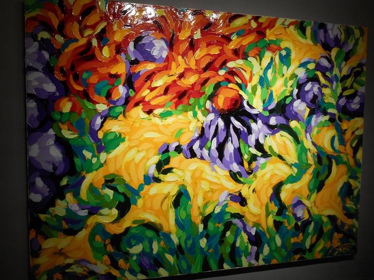 Original Abstract Garden Painting by Bill Stone