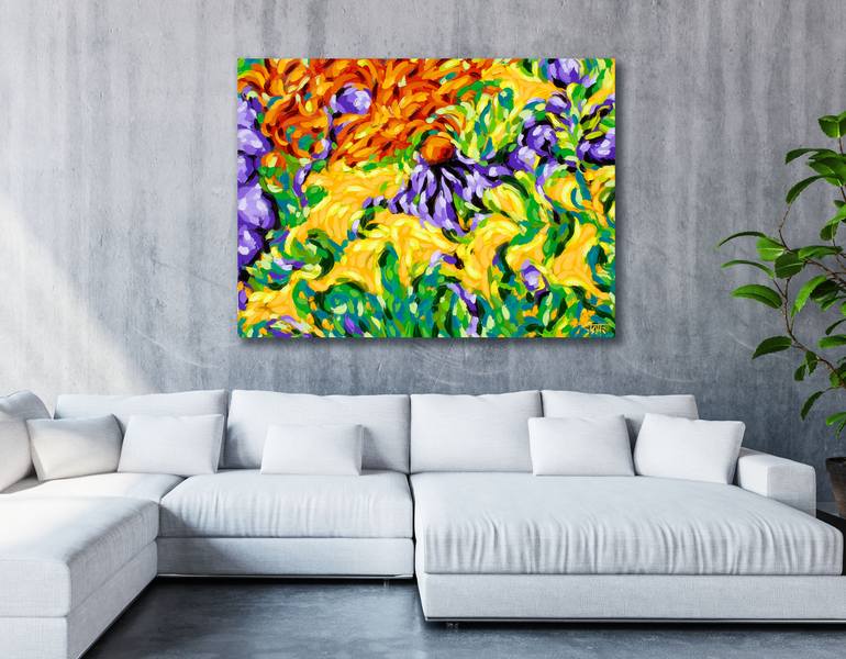 Original Abstract Garden Painting by Bill Stone
