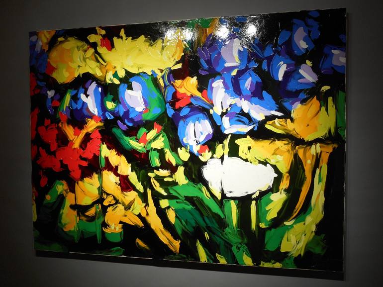 Original Abstract Garden Painting by Bill Stone