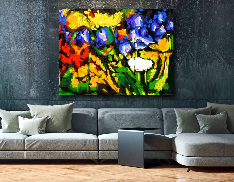 Original Abstract Garden Painting by Bill Stone