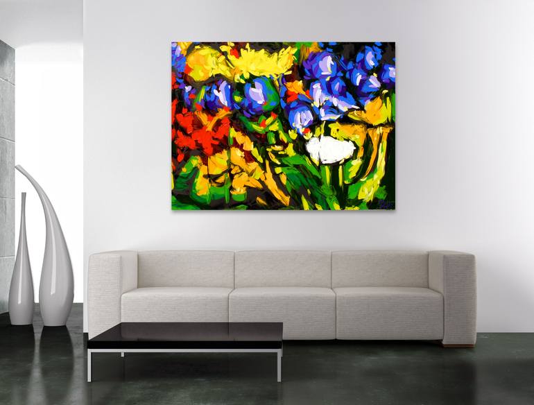 Original Abstract Garden Painting by Bill Stone