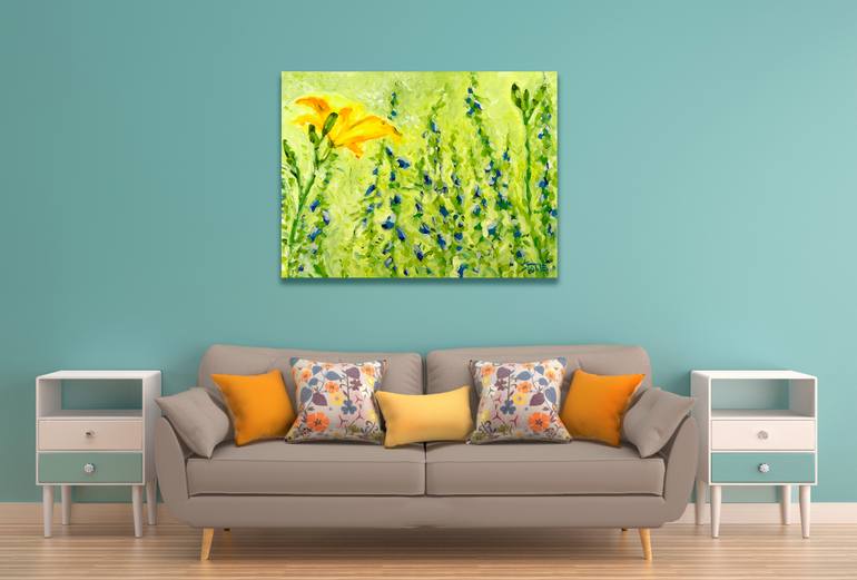 Original Abstract Floral Painting by Bill Stone