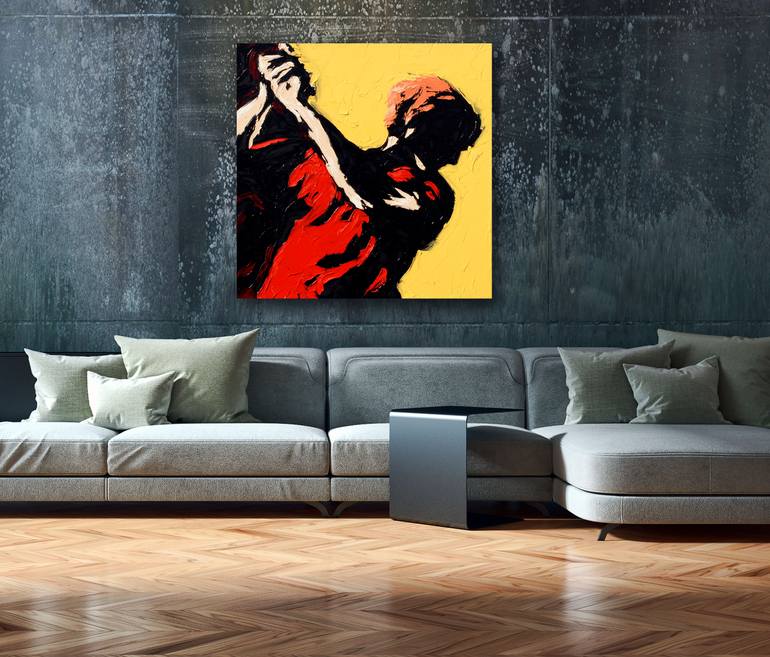 Original Abstract Men Painting by Bill Stone