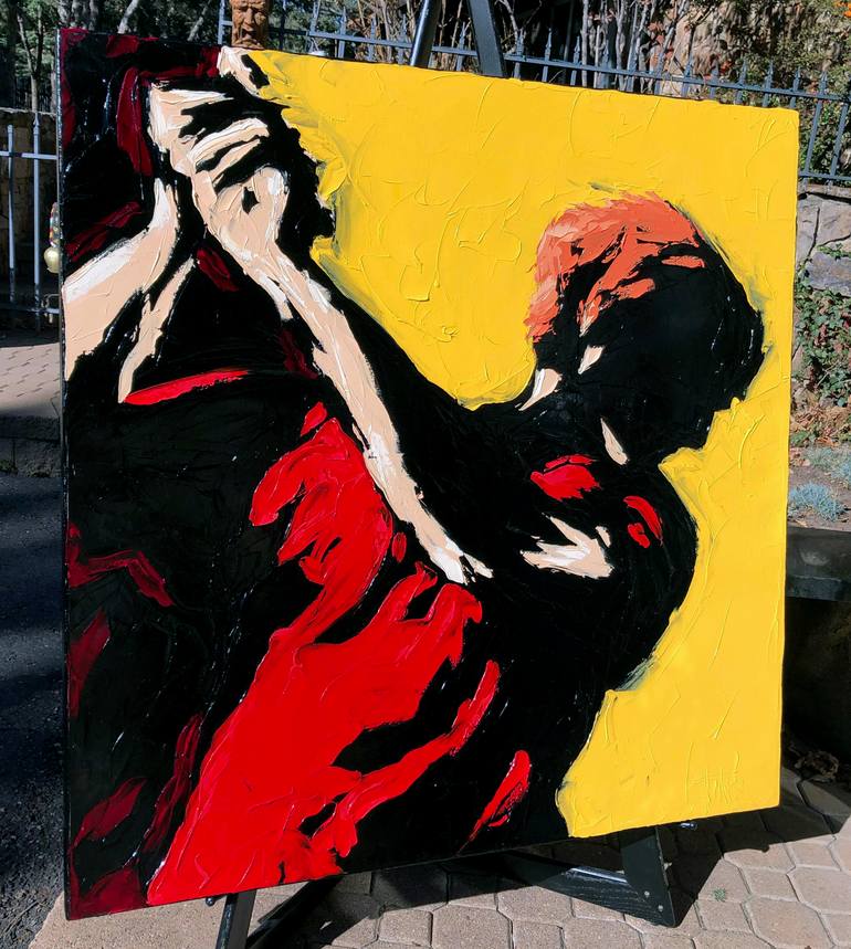 Original Abstract Men Painting by Bill Stone