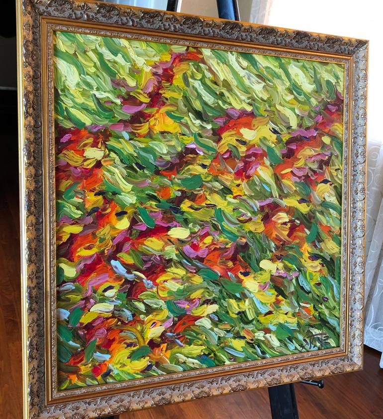 Original Abstract Garden Painting by Bill Stone