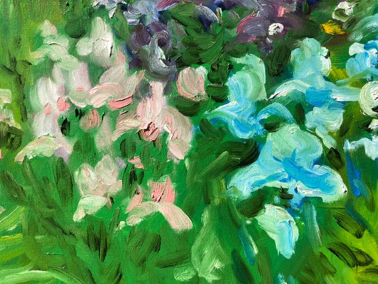 Original Impressionism Garden Painting by Bill Stone