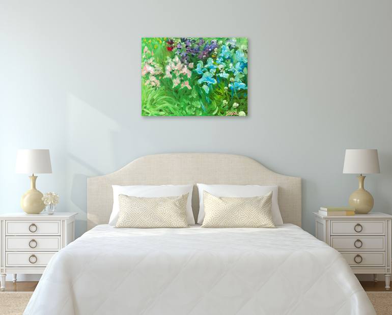 Original Impressionism Garden Painting by Bill Stone