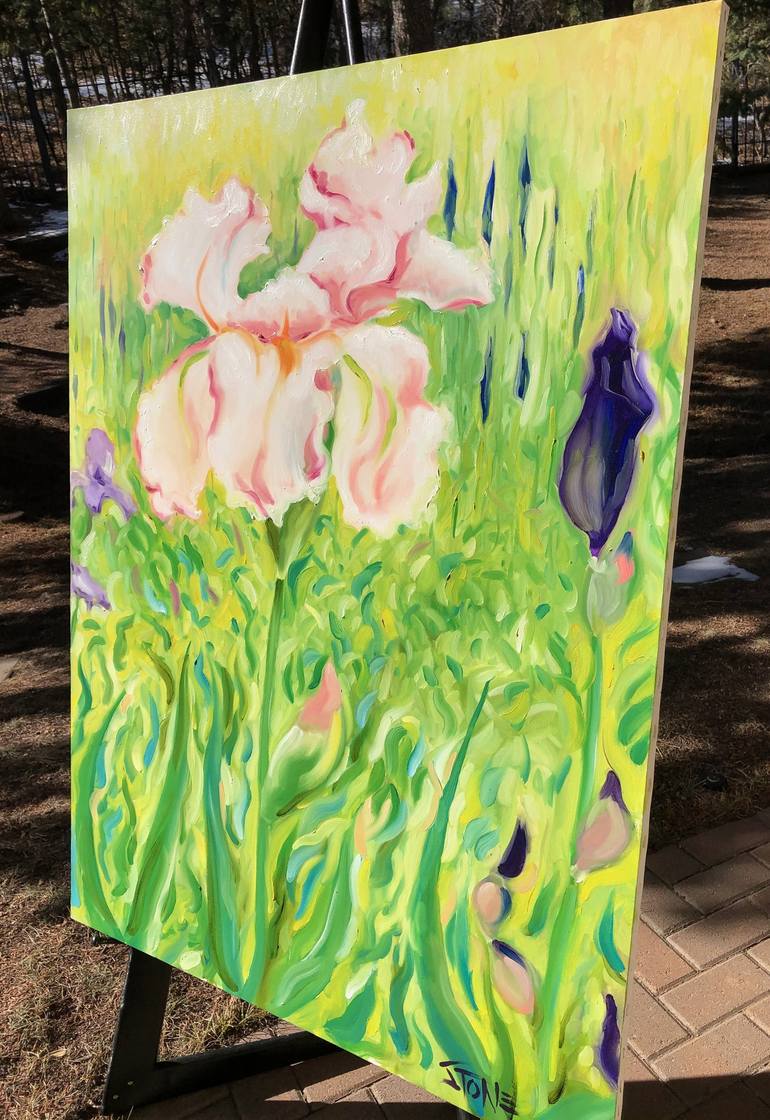 Original Impressionism Garden Painting by Bill Stone