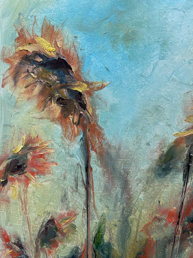 Original Abstract Expressionism Floral Painting by Natalia Esanu