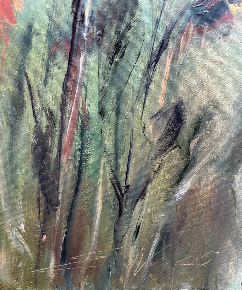 Original Abstract Expressionism Floral Painting by Natalia Esanu