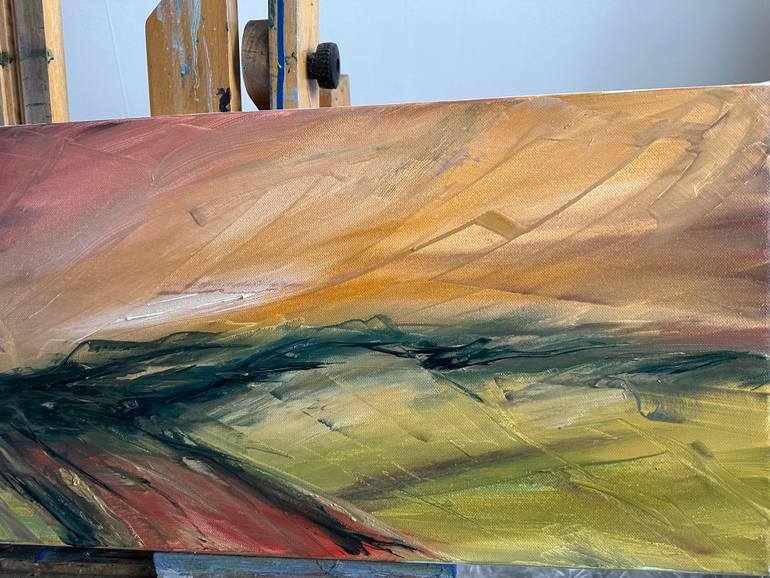 Original Abstract Expressionism Landscape Painting by Natalia Esanu