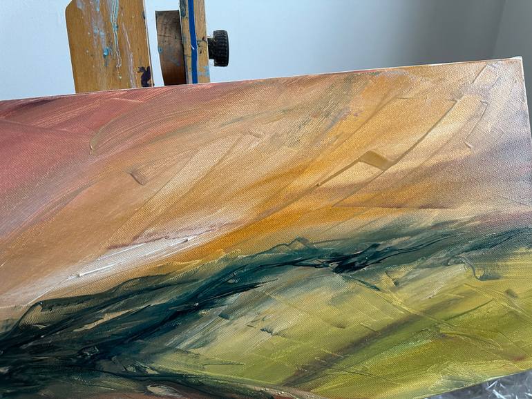 Original Abstract Expressionism Landscape Painting by Natalia Esanu