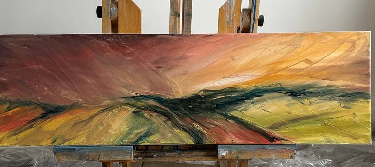 Original Abstract Expressionism Landscape Painting by Natalia Esanu
