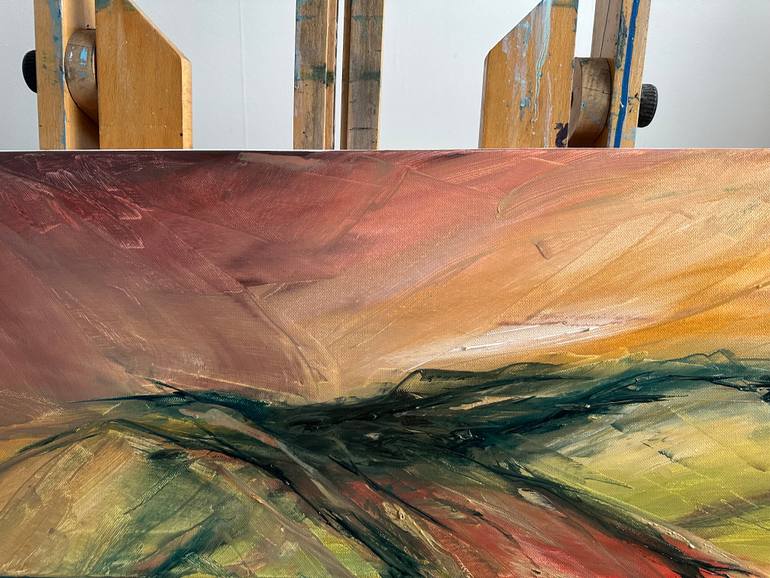 Original Abstract Expressionism Landscape Painting by Natalia Esanu