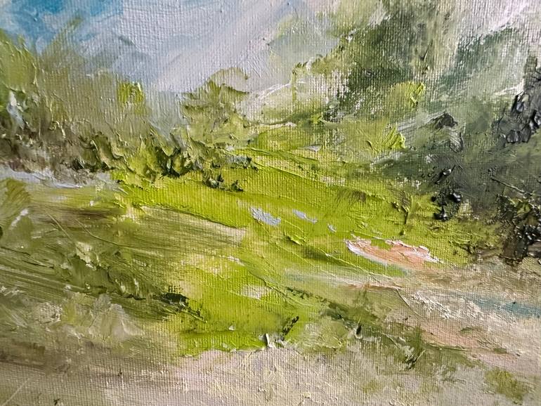 Original Abstract Expressionism Landscape Painting by Natalia Esanu