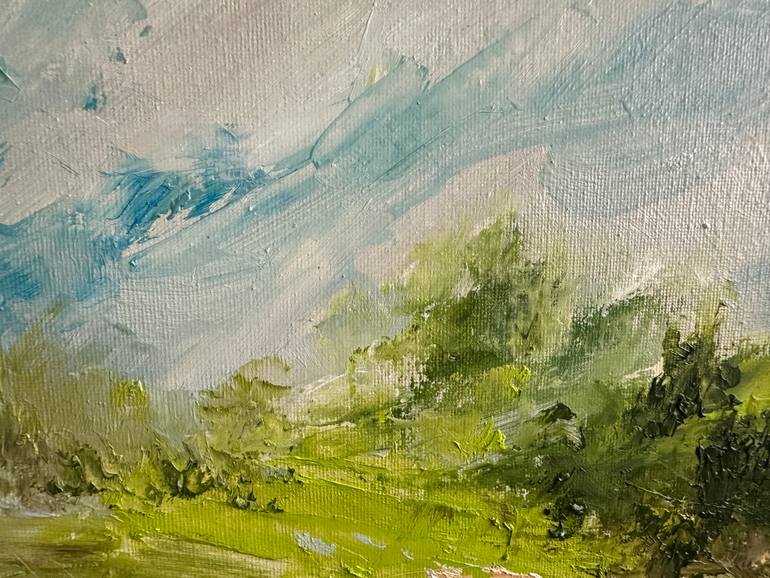Original Abstract Expressionism Landscape Painting by Natalia Esanu