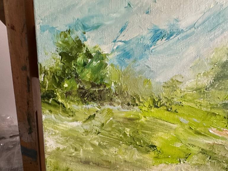 Original Abstract Expressionism Landscape Painting by Natalia Esanu