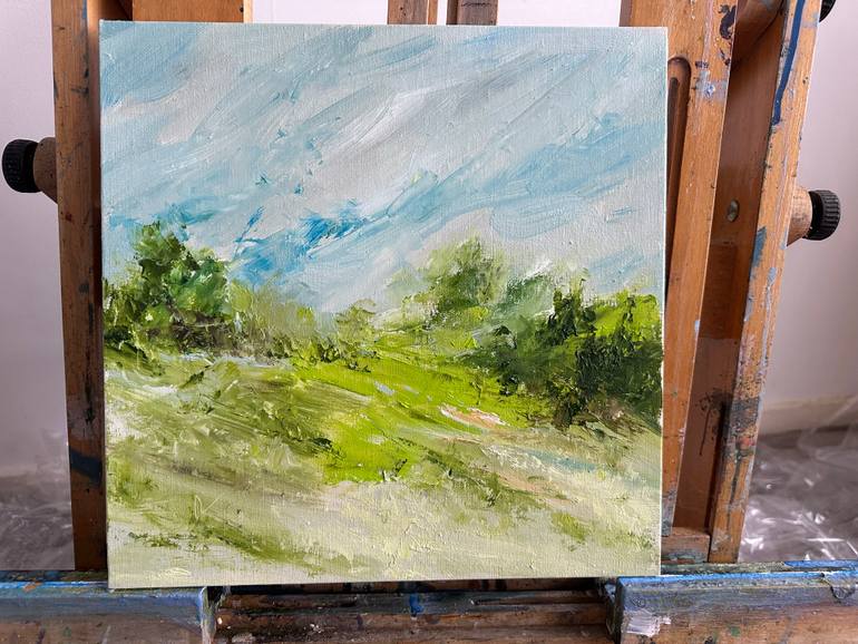 Original Abstract Expressionism Landscape Painting by Natalia Esanu