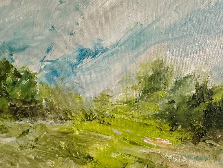 Original Abstract Expressionism Landscape Painting by Natalia Esanu