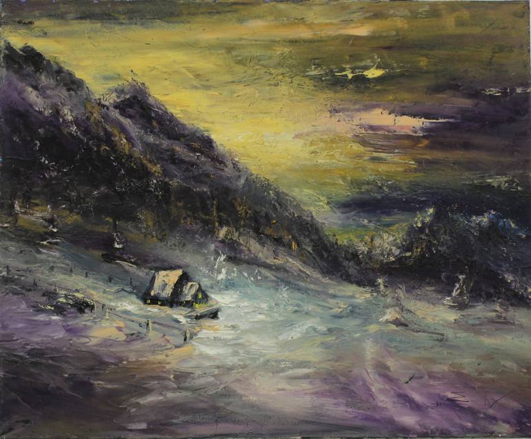 Original Expressionism Landscape Painting by Natalia Esanu