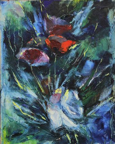 Print of Abstract Expressionism Floral Paintings by Natalia Esanu