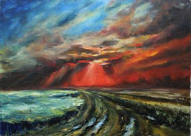 Print of Expressionism Landscape Paintings by Natalia Esanu