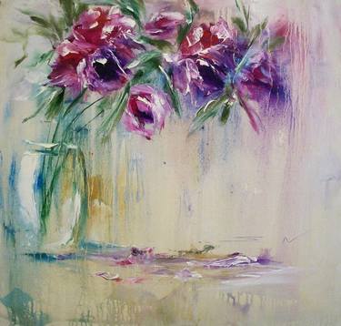 Print of Expressionism Floral Paintings by Natalia Esanu