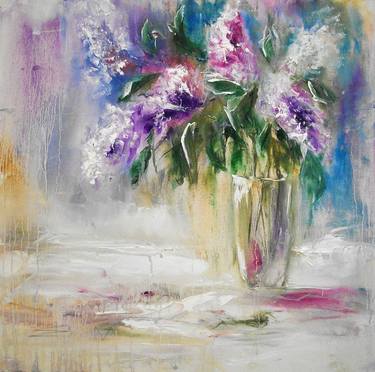 Original Abstract Expressionism Floral Paintings by Natalia Esanu