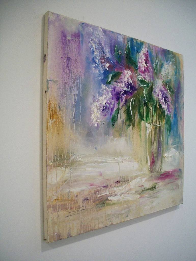 Original Abstract Expressionism Floral Painting by Natalia Esanu