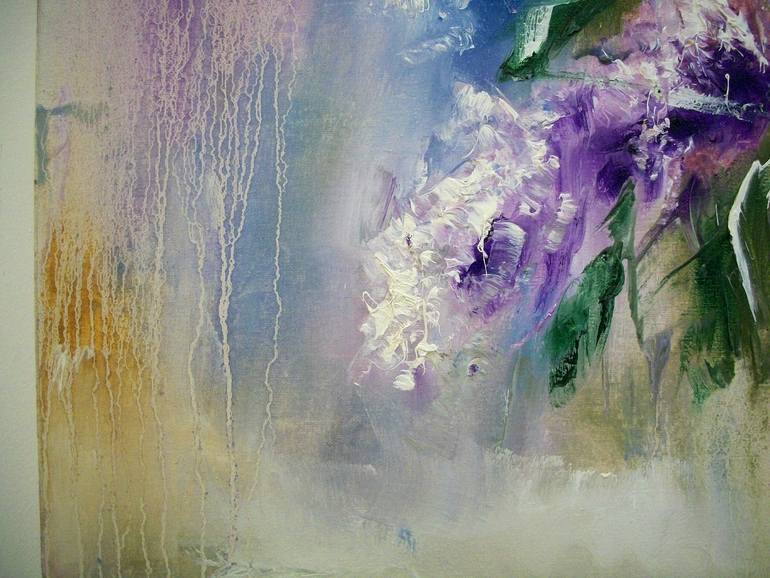 Original Abstract Expressionism Floral Painting by Natalia Esanu