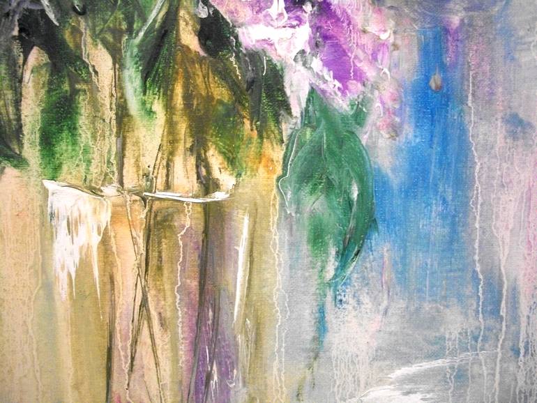 Original Abstract Expressionism Floral Painting by Natalia Esanu