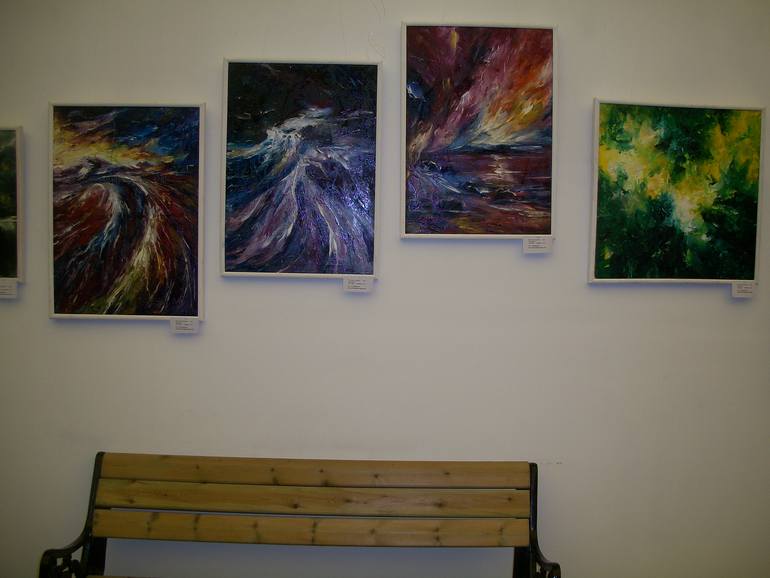 Original Abstract Expressionism Landscape Painting by Natalia Esanu