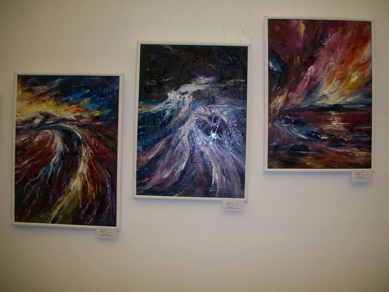 Original Abstract Expressionism Landscape Painting by Natalia Esanu