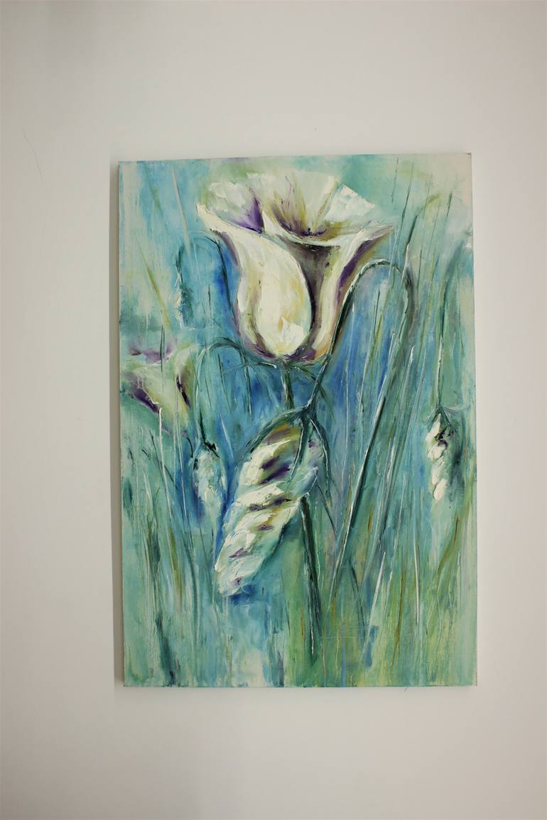 Original Modern Floral Painting by Natalia Esanu