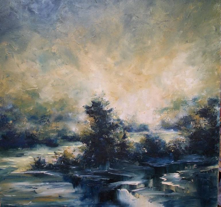 Original Abstract Landscape Painting by Natalia Esanu