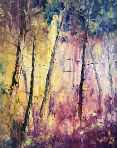 Original Expressionism Tree Paintings by Natalia Esanu