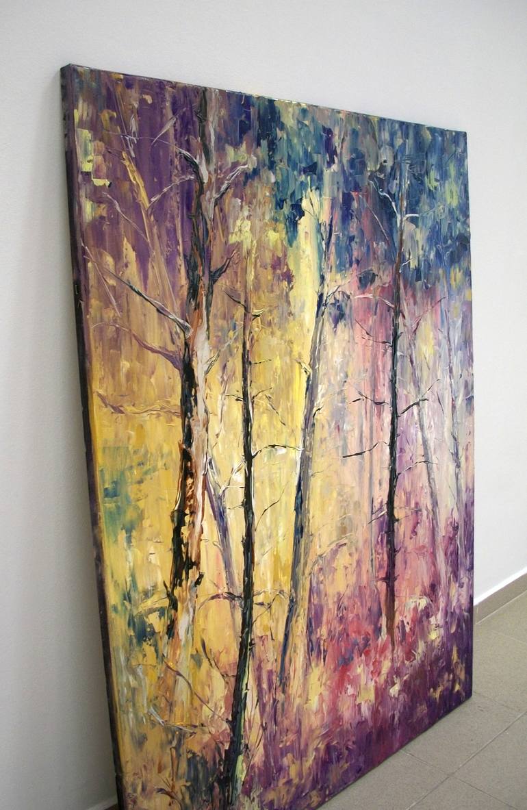 Original Expressionism Tree Painting by Natalia Esanu
