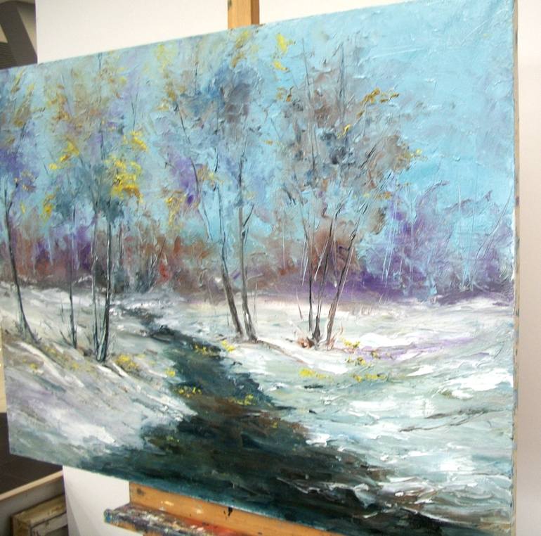 Original Abstract Expressionism Landscape Painting by Natalia Esanu