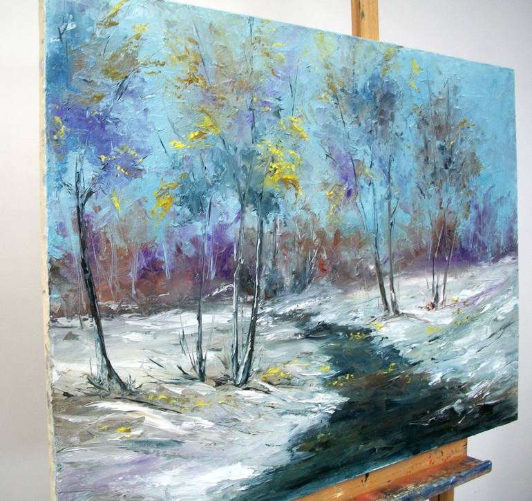 Original Abstract Expressionism Landscape Painting by Natalia Esanu