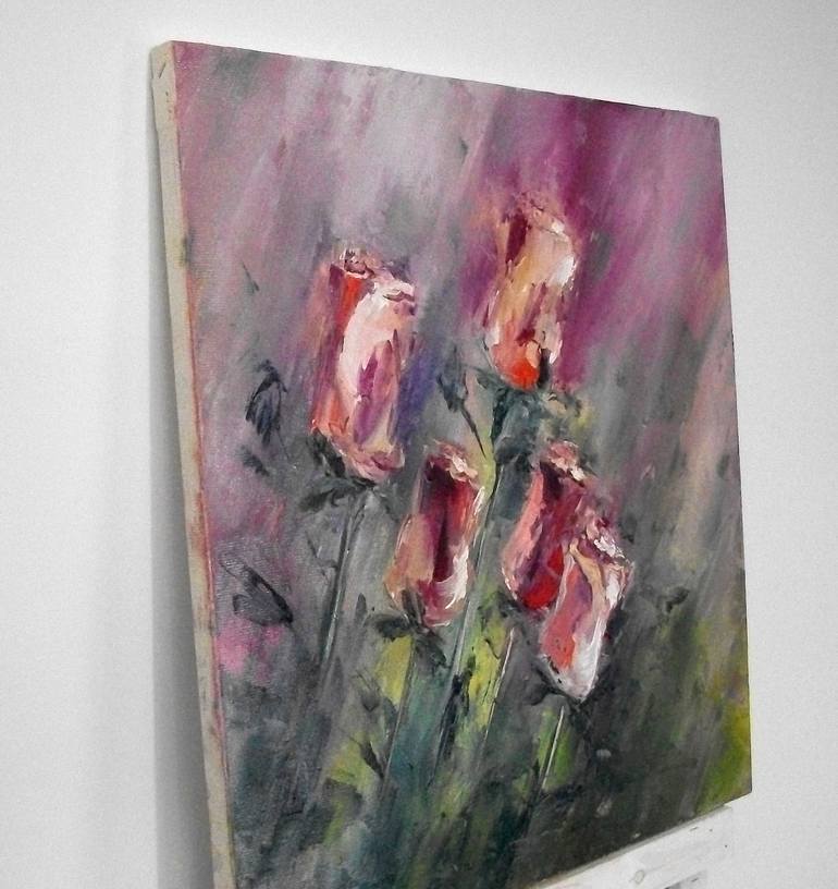 Original Modern Floral Painting by Natalia Esanu