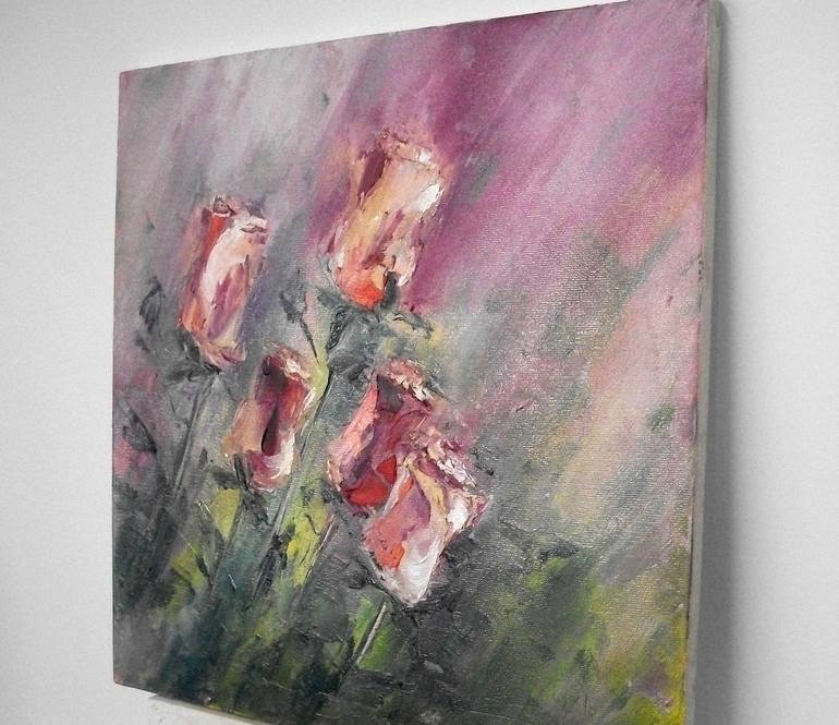 Original Modern Floral Painting by Natalia Esanu