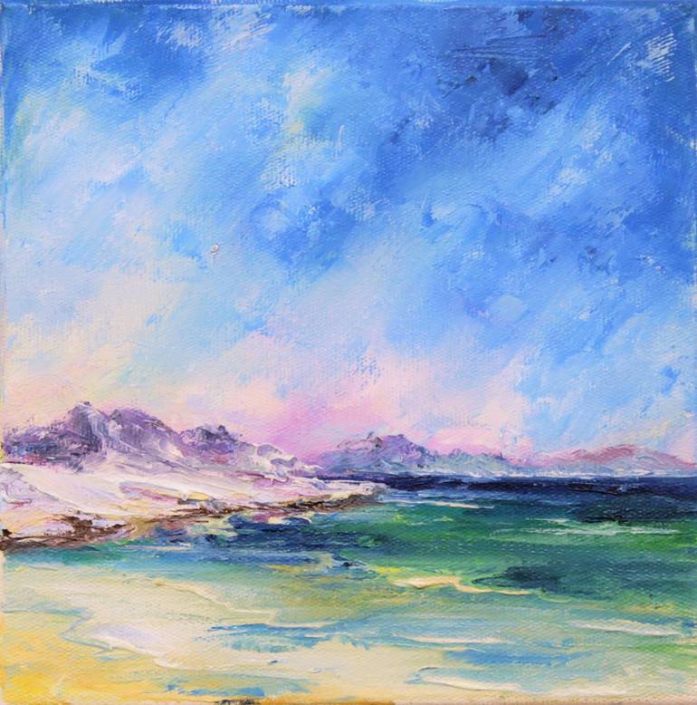 Original Abstract Expressionism Seascape Painting by Natalia Esanu