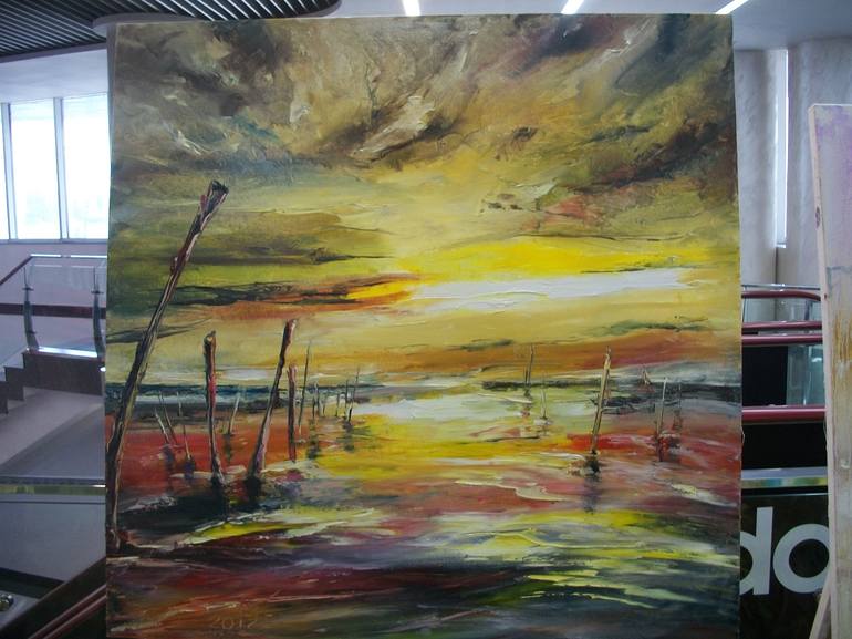 Original Modern Seascape Painting by Natalia Esanu