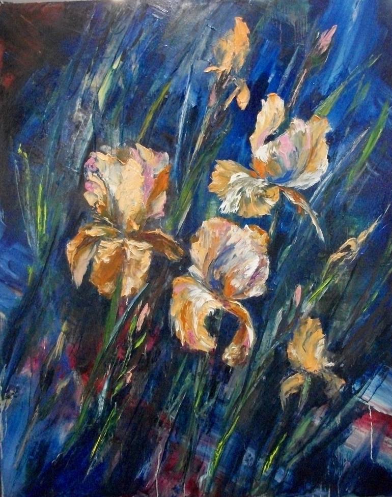 Original Modern Floral Painting by Natalia Esanu