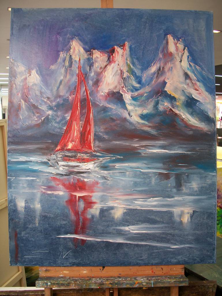 Original Abstract Expressionism Landscape Painting by Natalia Esanu