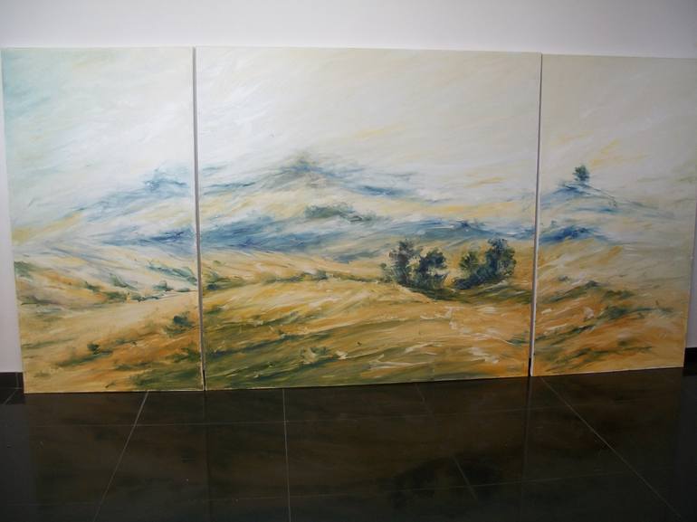 Original Minimalism Landscape Painting by Natalia Esanu