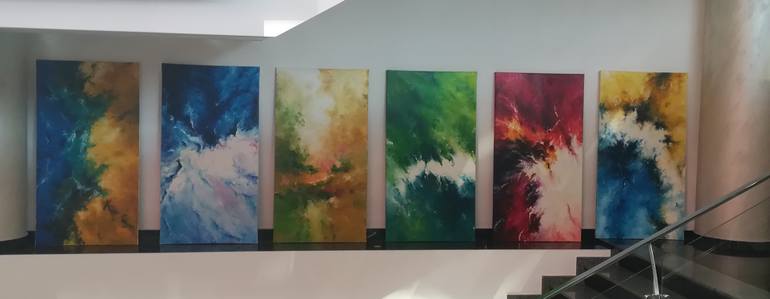 Original Abstract Expressionism Abstract Painting by Natalia Esanu