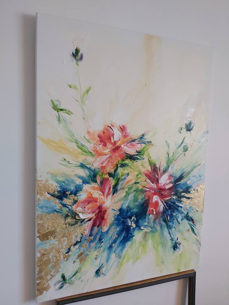 Original Modern Floral Painting by Natalia Esanu