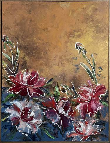 Original Illustration Floral Paintings by Natalia Esanu